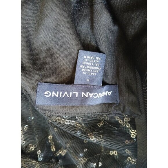 AMERICAN LIVING Black Sleeveless Sequin Dress Glam Party Evening Size 8 Nwts - Picture 6 of 7
